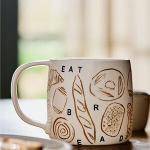 Anthropologie Phthalo Ruth Eat Bread Stoneware Mug